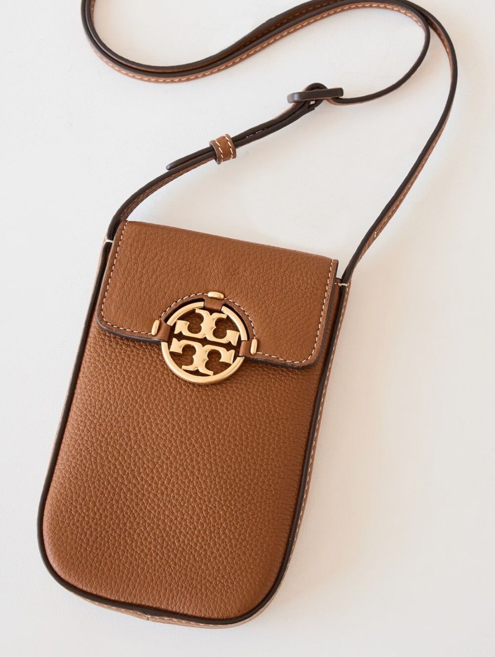 Tory Burch Pebbled Mini Crossbody in Brown